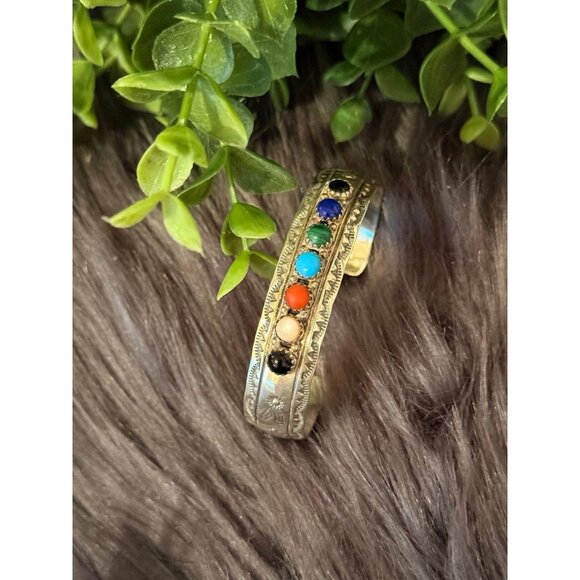 Native American Yassie Multicolor Stones Bracelet - Picture 7 of 11